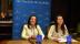 Ángeles Martínez y Concepción Pérez presentando el I Encuentro de Singles