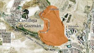 Margen derecho de la carretera de Camas a Castilleja de Guzmán, conocido como «Ruta del Agua» donde se ha solicitado la nueva búsqueda del cuerpo de Marta del Castillo