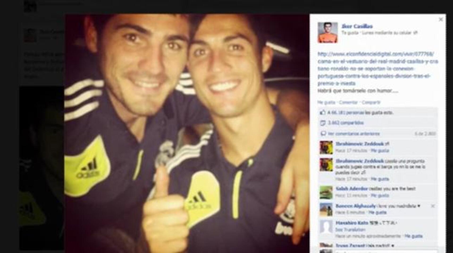 Iker presume de su amistad con Cristiano Ronaldo