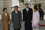 Recibimiento de los Reyes al mandatario chino en el Palacio Real